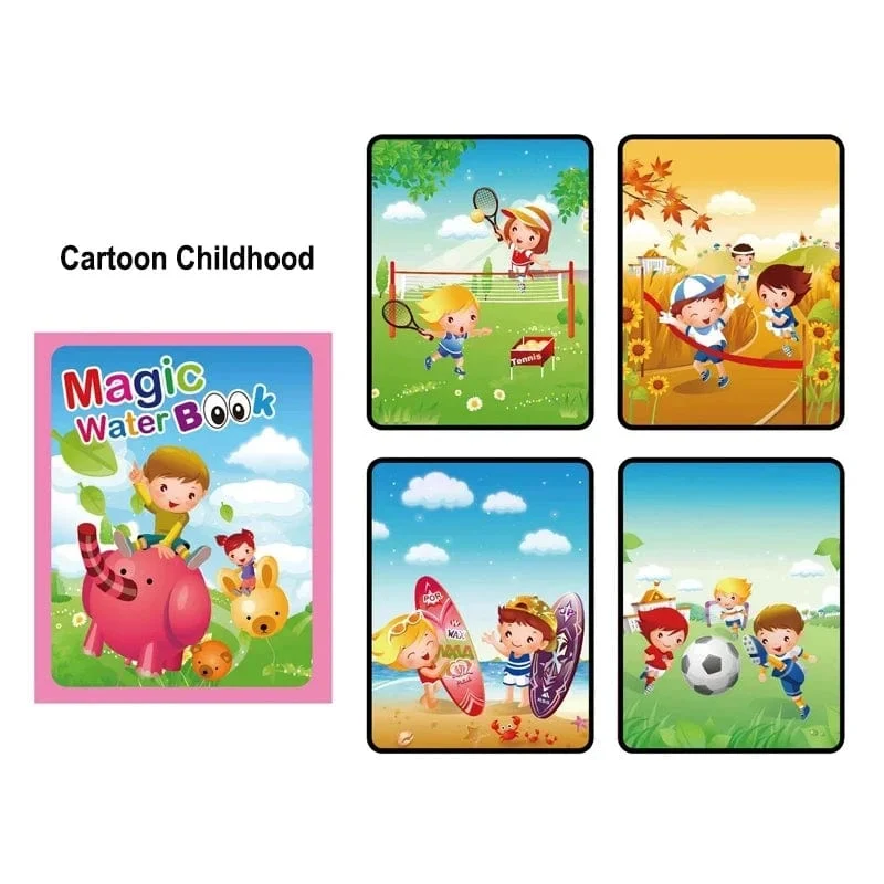 Magisches Wassermalbuch für Kinder, Babyspiele, Spielzeug, Montessori-Malbücher, Babyfarbe, Lernspielzeug für Babys im Alter von 1 bis 2 Jahren