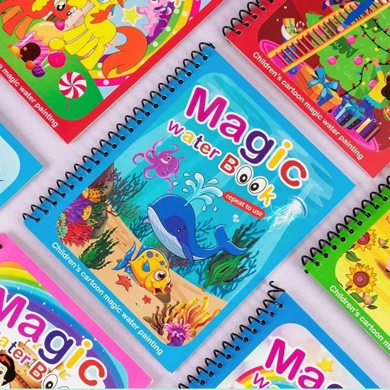 Magisches Wassermalbuch für Kinder, Babyspiele, Spielzeug, Montessori-Malbücher, Babyfarbe, Lernspielzeug für Babys im Alter von 1 bis 2 Jahren