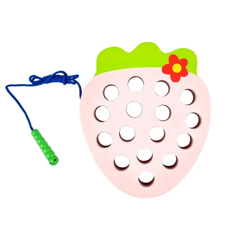 Holzspielzeug zum Einfädeln von Tierbabys, Blöcke, Brettspiele, Stapelspielzeug, Montessori, praktische Fähigkeiten, pädagogische Kinderblöcke, Geschenke