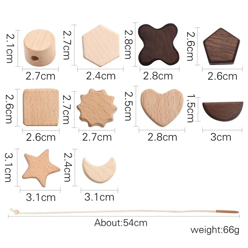 Holzspielzeug zum Einfädeln von Tierbabys, Blöcke, Brettspiele, Stapelspielzeug, Montessori, praktische Fähigkeiten, pädagogische Kinderblöcke, Geschenke