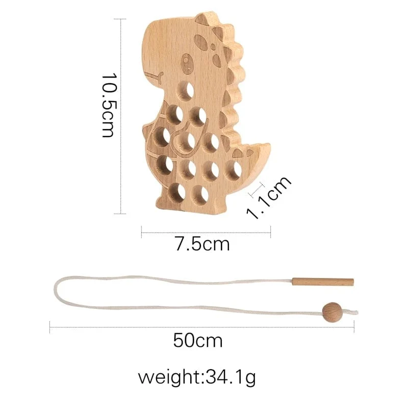 Holzspielzeug zum Einfädeln von Tierbabys, Blöcke, Brettspiele, Stapelspielzeug, Montessori, praktische Fähigkeiten, pädagogische Kinderblöcke, Geschenke