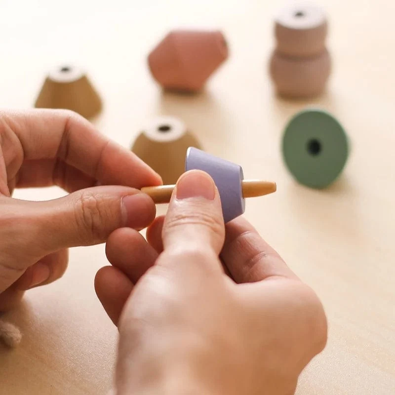 Holzspielzeug zum Einfädeln von Tierbabys, Blöcke, Brettspiele, Stapelspielzeug, Montessori, praktische Fähigkeiten, pädagogische Kinderblöcke, Geschenke