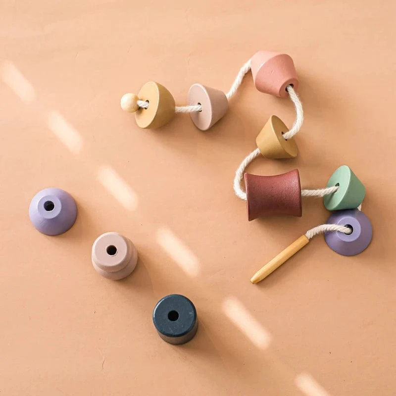 Holzspielzeug zum Einfädeln von Tierbabys, Blöcke, Brettspiele, Stapelspielzeug, Montessori, praktische Fähigkeiten, pädagogische Kinderblöcke, Geschenke