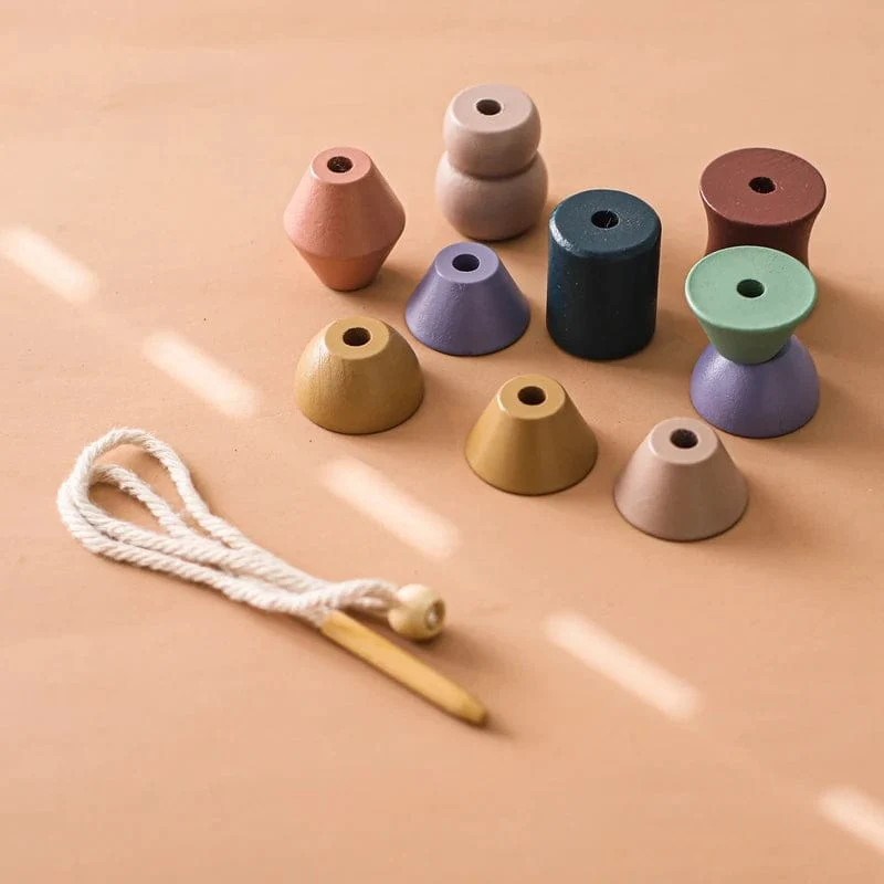 Holzspielzeug zum Einfädeln von Tierbabys, Blöcke, Brettspiele, Stapelspielzeug, Montessori, praktische Fähigkeiten, pädagogische Kinderblöcke, Geschenke