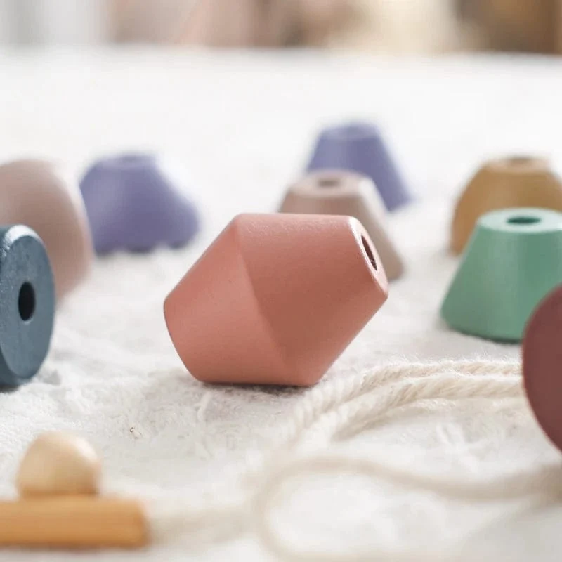 Holzspielzeug zum Einfädeln von Tierbabys, Blöcke, Brettspiele, Stapelspielzeug, Montessori, praktische Fähigkeiten, pädagogische Kinderblöcke, Geschenke