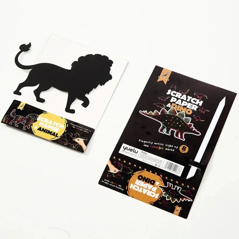 8 Stücke Magisches Scratch Zeichenpapier DIY Scratch Art Lesezeichen Kinder Zeichenspielzeug Malbuch Kreative Karte Aufkleber Lernspielzeug