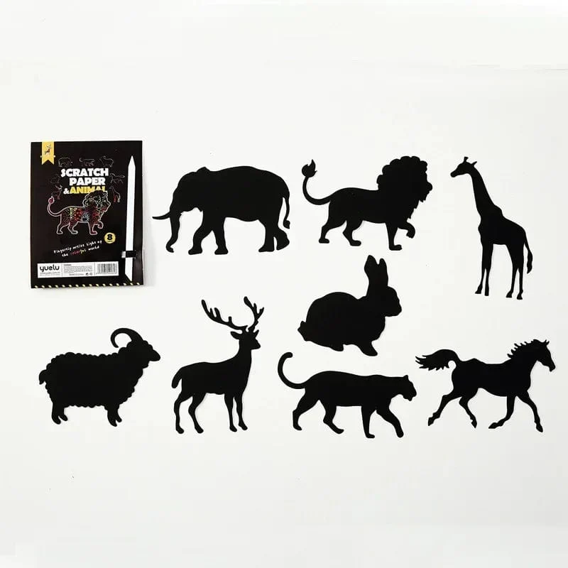 8 Stücke Magisches Scratch Zeichenpapier DIY Scratch Art Lesezeichen Kinder Zeichenspielzeug Malbuch Kreative Karte Aufkleber Lernspielzeug