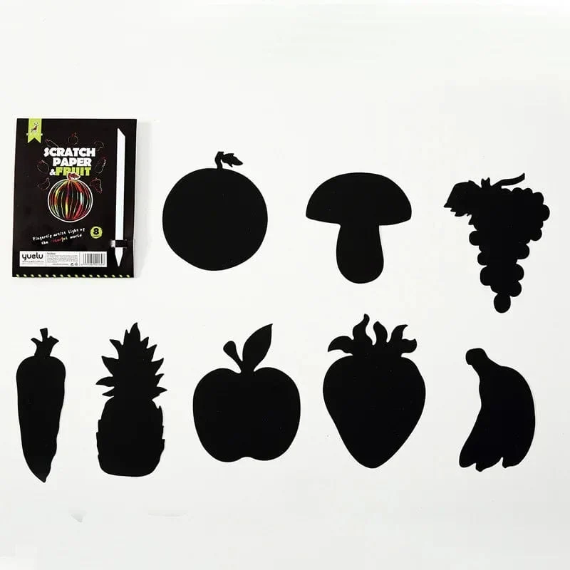 8 Stücke Magisches Scratch Zeichenpapier DIY Scratch Art Lesezeichen Kinder Zeichenspielzeug Malbuch Kreative Karte Aufkleber Lernspielzeug