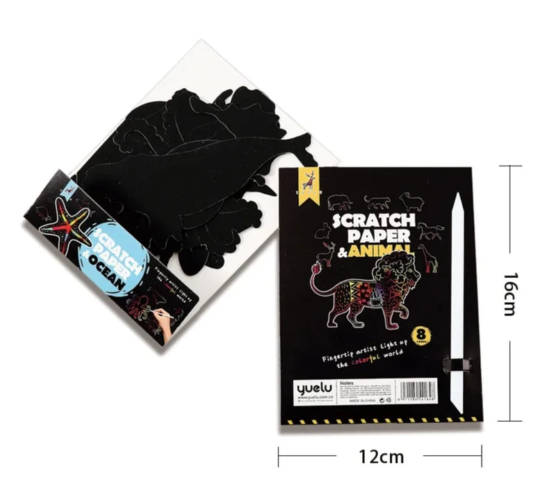 8 Stücke Magisches Scratch Zeichenpapier DIY Scratch Art Lesezeichen Kinder Zeichenspielzeug Malbuch Kreative Karte Aufkleber Lernspielzeug