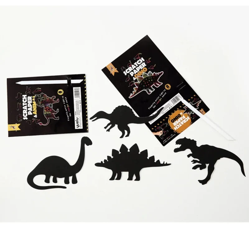 8 Stücke Magisches Scratch Zeichenpapier DIY Scratch Art Lesezeichen Kinder Zeichenspielzeug Malbuch Kreative Karte Aufkleber Lernspielzeug