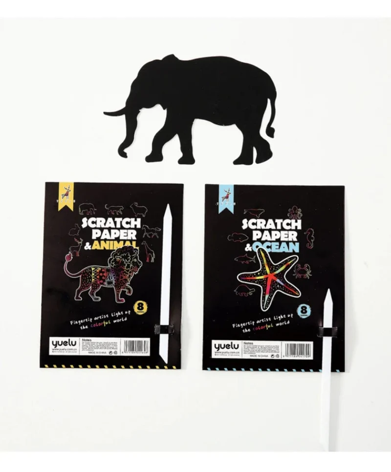 8 Stücke Magisches Scratch Zeichenpapier DIY Scratch Art Lesezeichen Kinder Zeichenspielzeug Malbuch Kreative Karte Aufkleber Lernspielzeug
