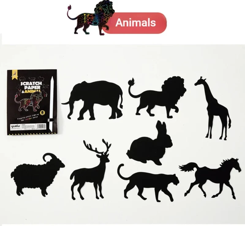 8 Stücke Magisches Scratch Zeichenpapier DIY Scratch Art Lesezeichen Kinder Zeichenspielzeug Malbuch Kreative Karte Aufkleber Lernspielzeug