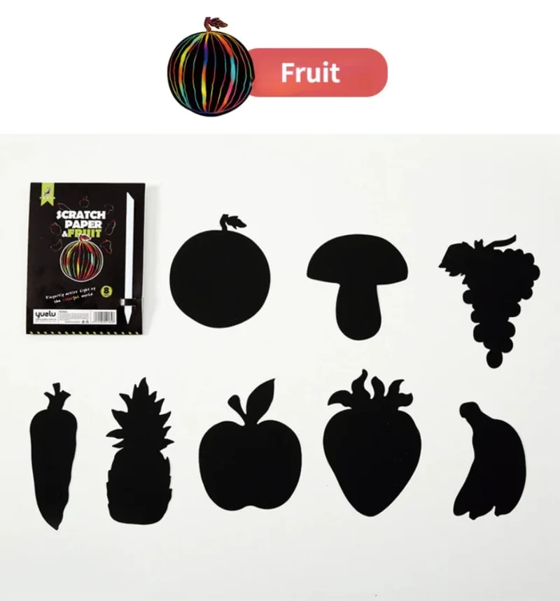 8 Stücke Magisches Scratch Zeichenpapier DIY Scratch Art Lesezeichen Kinder Zeichenspielzeug Malbuch Kreative Karte Aufkleber Lernspielzeug