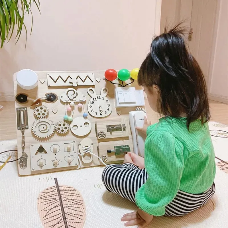 Beschäftigt Bord Spielzeug für Kinder Training Life Skill Baby Busyboard Reißverschlussschloss Zubehör Baby Montessori Spiele Sensorisches Spielzeug für Babys