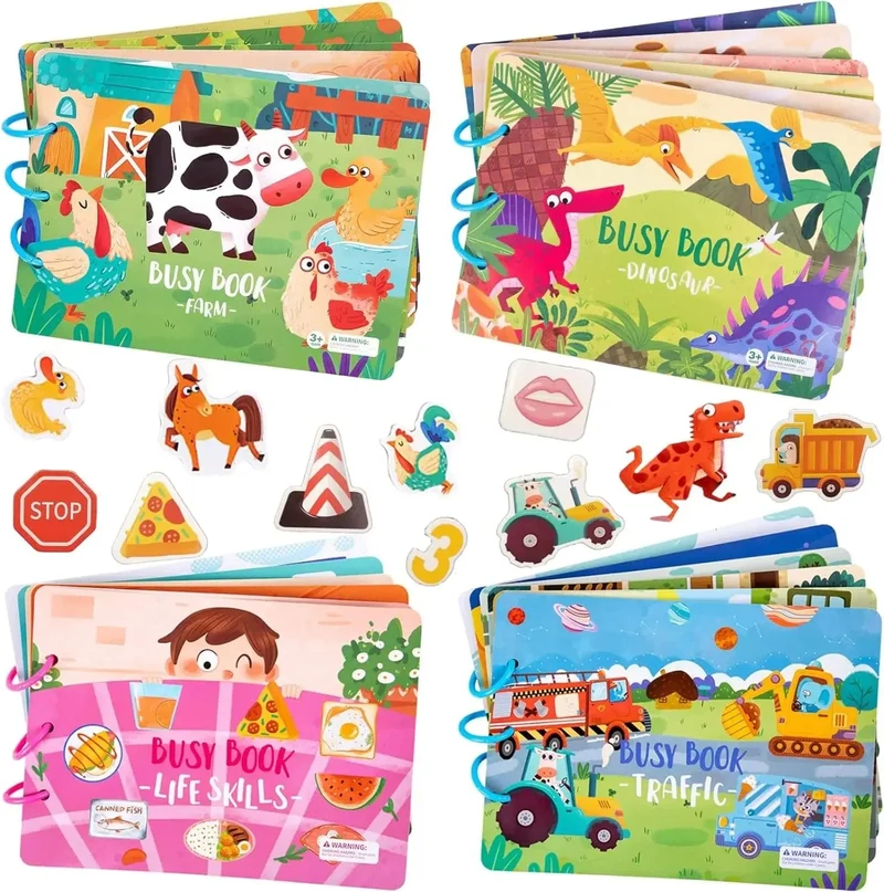 Montessori Beschäftigt Buch für Kinder Aufkleber Ruhiges Buch Baby Frühpädagogisches Spielzeug Kleinkinder Passende Puzzles Spiel Lernspielzeug Geschenke