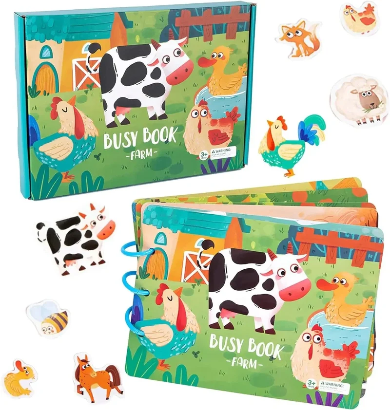 Montessori Beschäftigt Buch für Kinder Aufkleber Ruhiges Buch Baby Frühpädagogisches Spielzeug Kleinkinder Passende Puzzles Spiel Lernspielzeug Geschenke