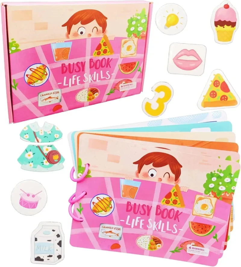 Montessori Beschäftigt Buch für Kinder Aufkleber Ruhiges Buch Baby Frühpädagogisches Spielzeug Kleinkinder Passende Puzzles Spiel Lernspielzeug Geschenke