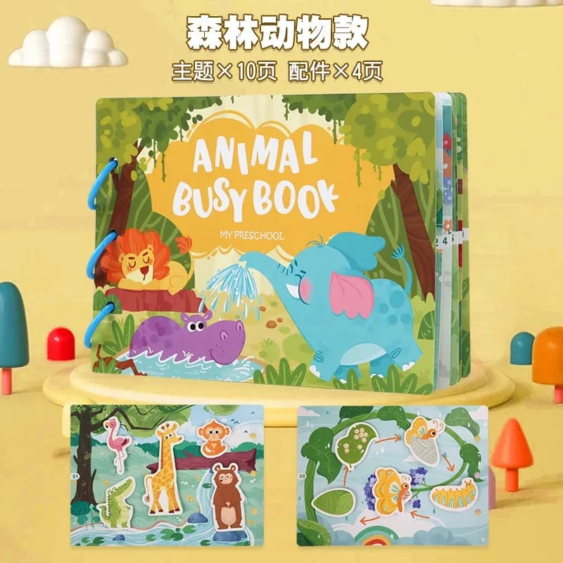 Montessori Beschäftigt Buch für Kinder Aufkleber Ruhiges Buch Baby Frühpädagogisches Spielzeug Kleinkinder Passende Puzzles Spiel Lernspielzeug Geschenke