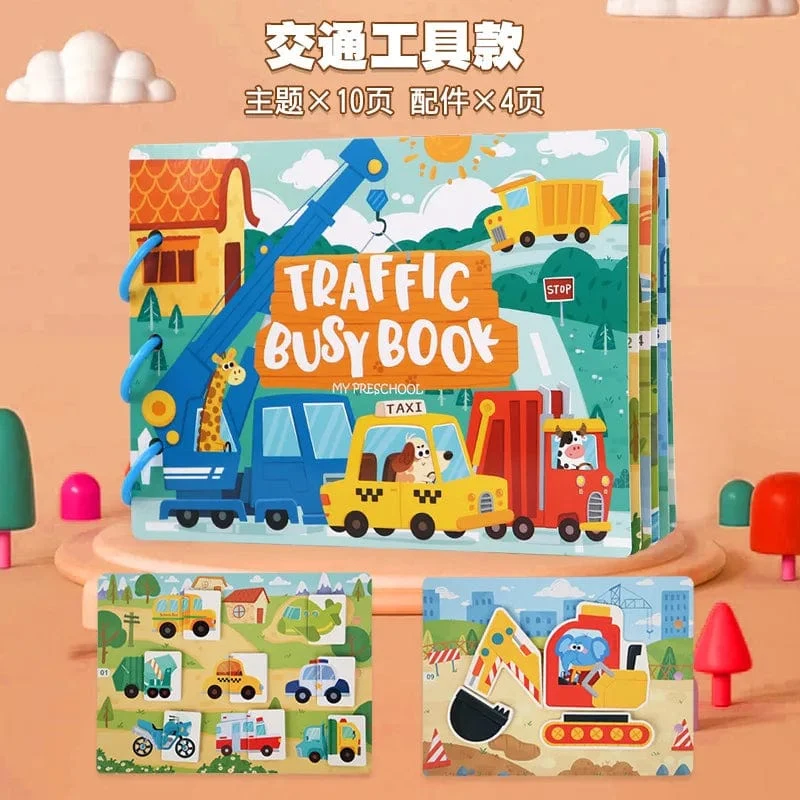 Montessori Beschäftigt Buch für Kinder Aufkleber Ruhiges Buch Baby Frühpädagogisches Spielzeug Kleinkinder Passende Puzzles Spiel Lernspielzeug Geschenke