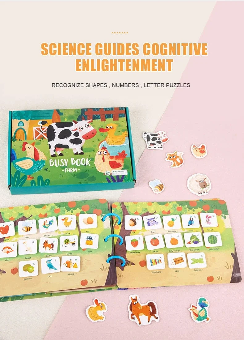 Montessori Beschäftigt Buch für Kinder Aufkleber Ruhiges Buch Baby Frühpädagogisches Spielzeug Kleinkinder Passende Puzzles Spiel Lernspielzeug Geschenke