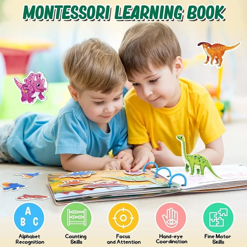 Montessori Beschäftigt Buch für Kinder Aufkleber Ruhiges Buch Baby Frühpädagogisches Spielzeug Kleinkinder Passende Puzzles Spiel Lernspielzeug Geschenke