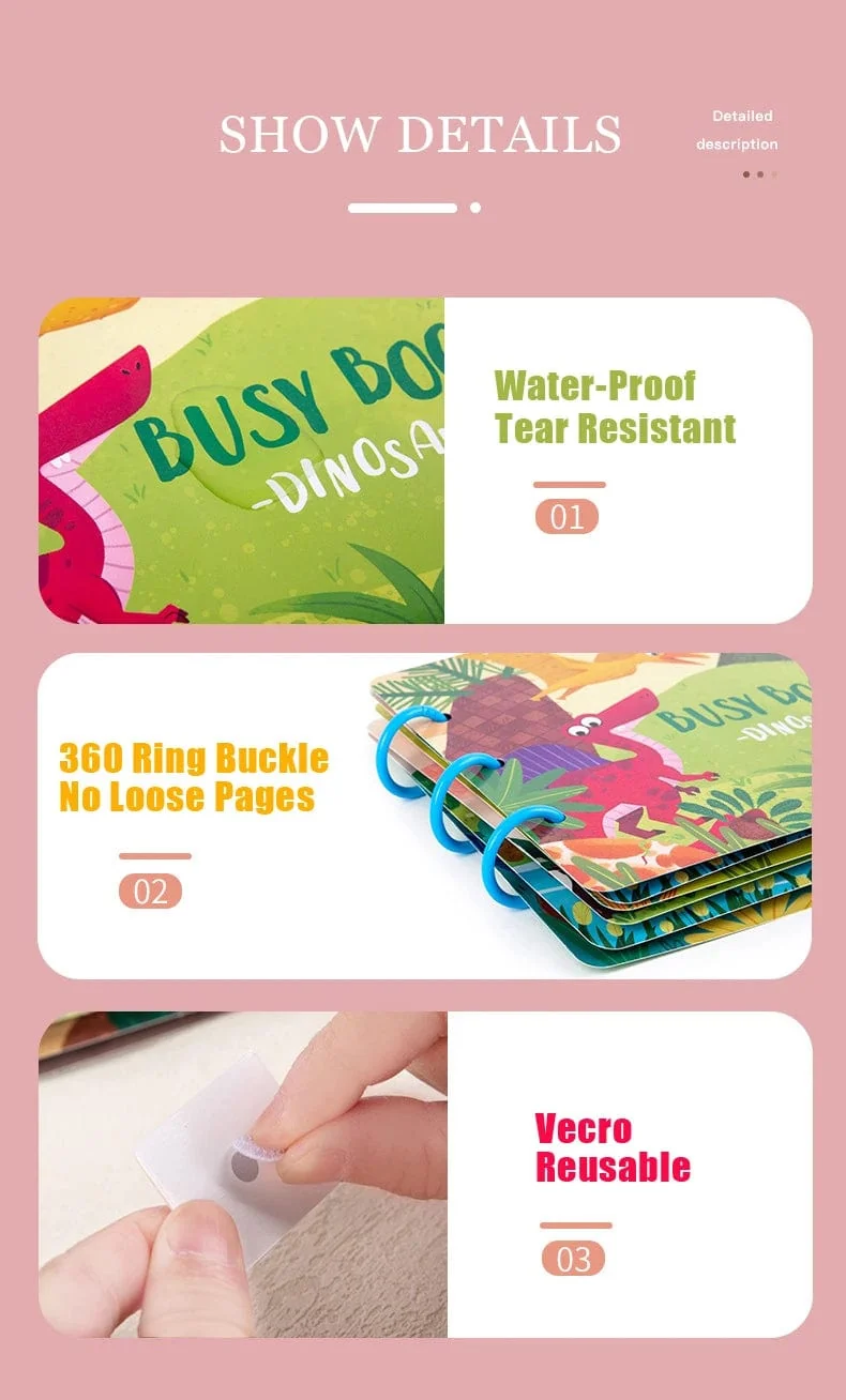 Montessori Beschäftigt Buch für Kinder Aufkleber Ruhiges Buch Baby Frühpädagogisches Spielzeug Kleinkinder Passende Puzzles Spiel Lernspielzeug Geschenke