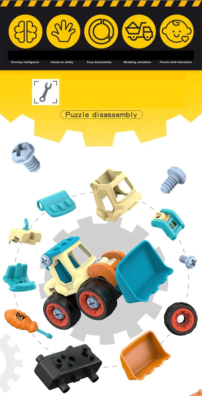 Mutter Demontage Laden Entladen Engineering Lkw Bagger Bulldozer Montessori Bildung Spielzeug Kind Schraube Kreative Werkzeug Auto