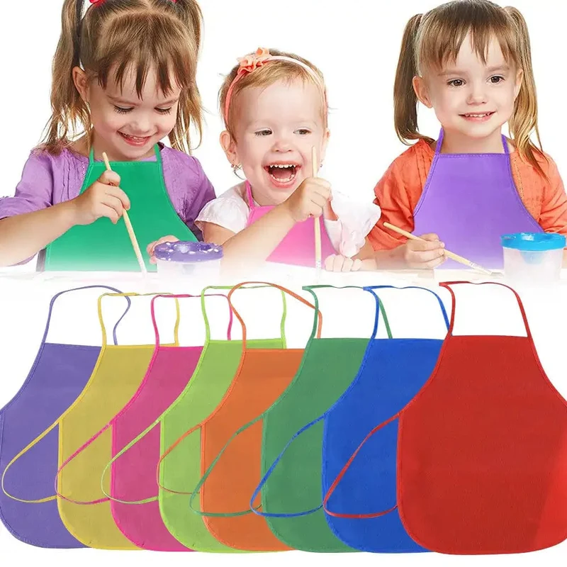 Kinderschürze, einfarbig, bunt, Vliesstoff, für Kinder, Malen, Zeichnen, Spielzeug, Schürzen, Basteln, Spielset, Backen, Kochen, Latzschürze