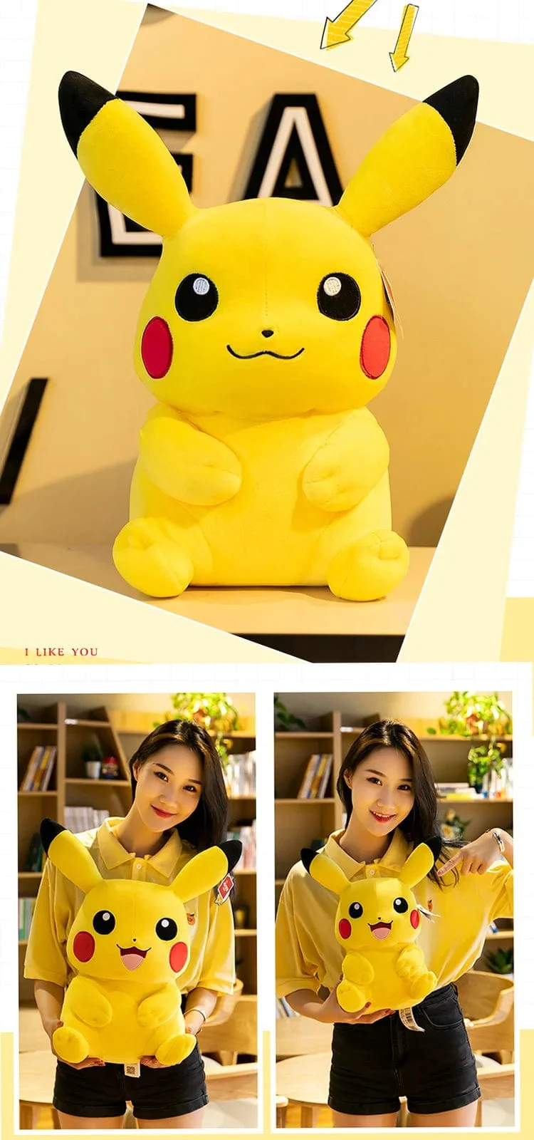 Süße Pikachu-Plüschtiere, Puppe, Anime, Pokemon, Kawaii, große ausgestopfte Plüschtiere, weiche, hochwertige Füllung, Weihnachtsgeschenke für Kinder