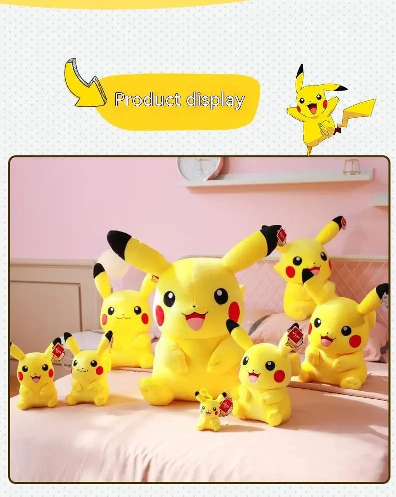 Süße Pikachu-Plüschtiere, Puppe, Anime, Pokemon, Kawaii, große ausgestopfte Plüschtiere, weiche, hochwertige Füllung, Weihnachtsgeschenke für Kinder