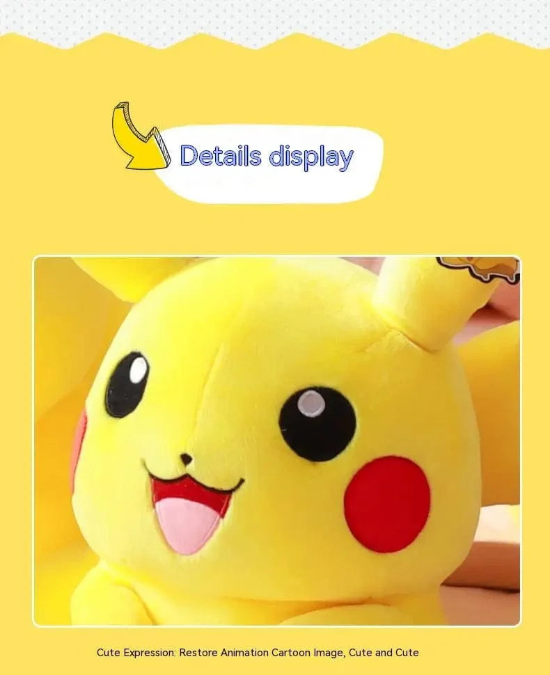 Süße Pikachu-Plüschtiere, Puppe, Anime, Pokemon, Kawaii, große ausgestopfte Plüschtiere, weiche, hochwertige Füllung, Weihnachtsgeschenke für Kinder