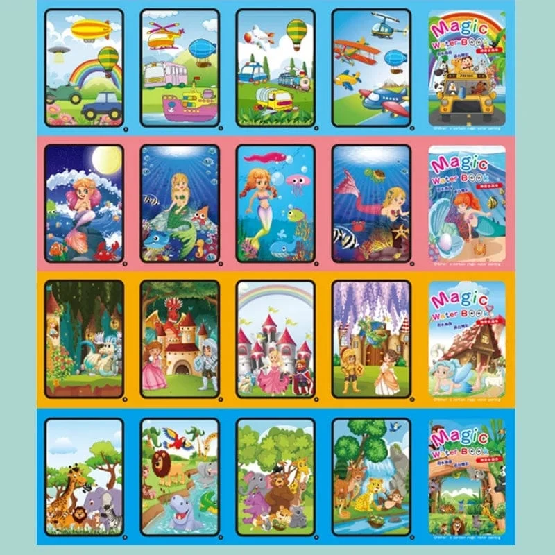 Magisches Wasser-Malbuch, wiederverwendbares Montessori-Malbuch für Kinder, sensorisches frühpädagogisches Lern-Malspielzeug für Kinder