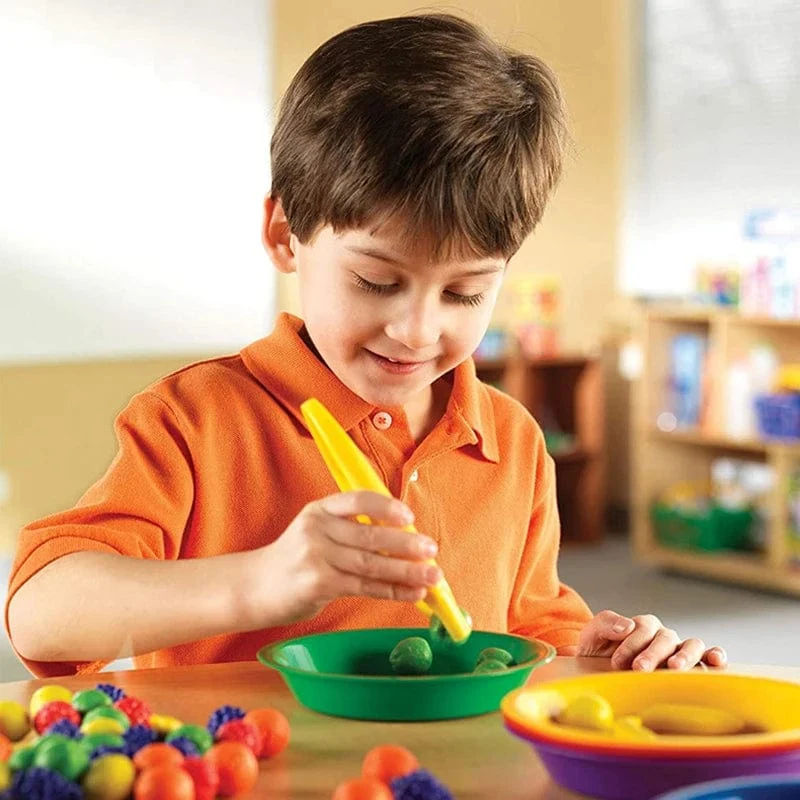 1/4 stücke Kinder Drop Scoop Clip Pinzette Spielzeug Feine Motor Geschicklichkeit Training Tool Set Montessori Frühen Lernen Bildung Spielzeug Kleinkind