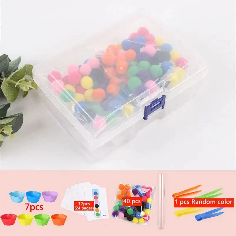 68/109 der Feinmotorik-Lernspielzeuge für Kinder, Zählspielzeug, bunte Plüschbälle, Sortierspiele, Montessori-Spielzeug für die Früherziehung