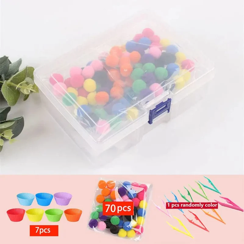 68/109 der Feinmotorik-Lernspielzeuge für Kinder, Zählspielzeug, bunte Plüschbälle, Sortierspiele, Montessori-Spielzeug für die Früherziehung
