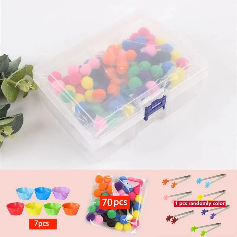 68/109 der Feinmotorik-Lernspielzeuge für Kinder, Zählspielzeug, bunte Plüschbälle, Sortierspiele, Montessori-Spielzeug für die Früherziehung