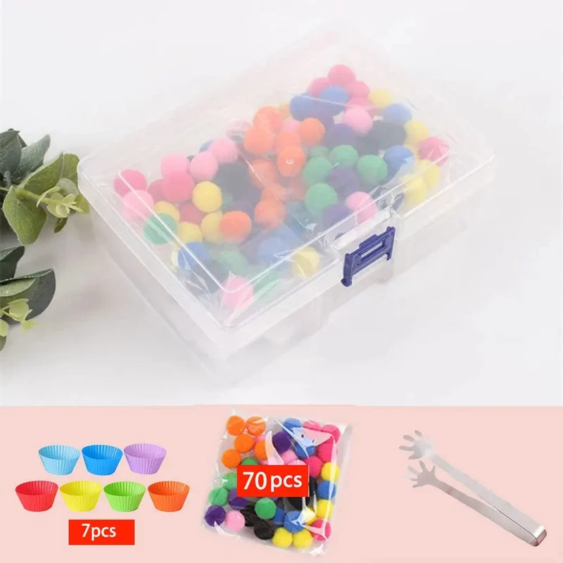 68/109 der Feinmotorik-Lernspielzeuge für Kinder, Zählspielzeug, bunte Plüschbälle, Sortierspiele, Montessori-Spielzeug für die Früherziehung