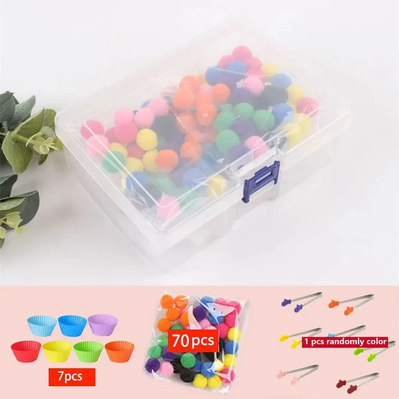 68/109 der Feinmotorik-Lernspielzeuge für Kinder, Zählspielzeug, bunte Plüschbälle, Sortierspiele, Montessori-Spielzeug für die Früherziehung