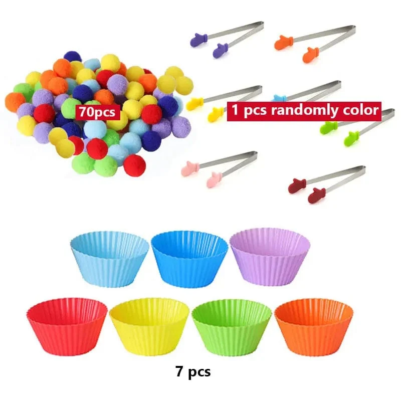 68/109 der Feinmotorik-Lernspielzeuge für Kinder, Zählspielzeug, bunte Plüschbälle, Sortierspiele, Montessori-Spielzeug für die Früherziehung