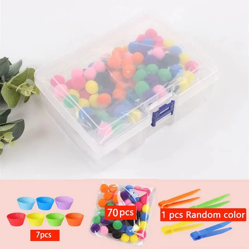68/109 der Feinmotorik-Lernspielzeuge für Kinder, Zählspielzeug, bunte Plüschbälle, Sortierspiele, Montessori-Spielzeug für die Früherziehung