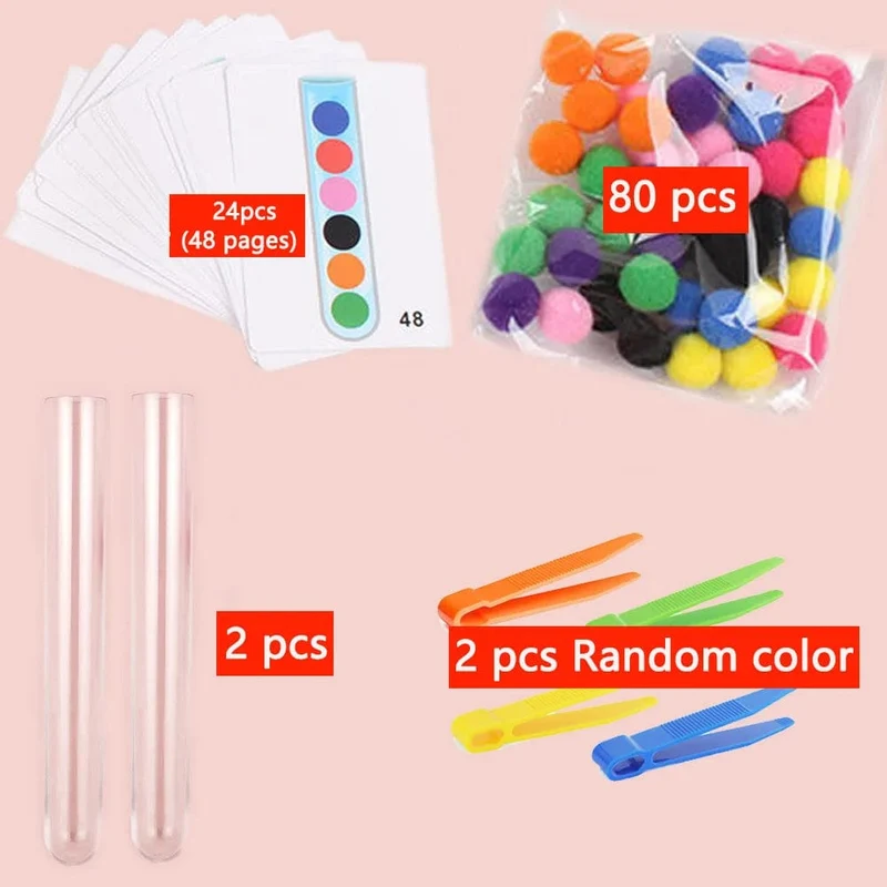 68/109 der Feinmotorik-Lernspielzeuge für Kinder, Zählspielzeug, bunte Plüschbälle, Sortierspiele, Montessori-Spielzeug für die Früherziehung