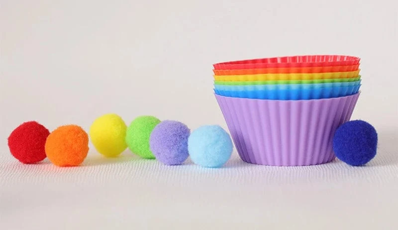 68/109 der Feinmotorik-Lernspielzeuge für Kinder, Zählspielzeug, bunte Plüschbälle, Sortierspiele, Montessori-Spielzeug für die Früherziehung