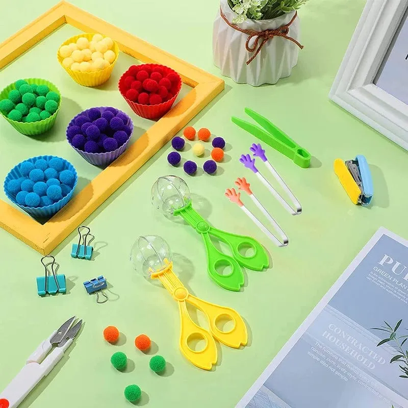68/109 der Feinmotorik-Lernspielzeuge für Kinder, Zählspielzeug, bunte Plüschbälle, Sortierspiele, Montessori-Spielzeug für die Früherziehung