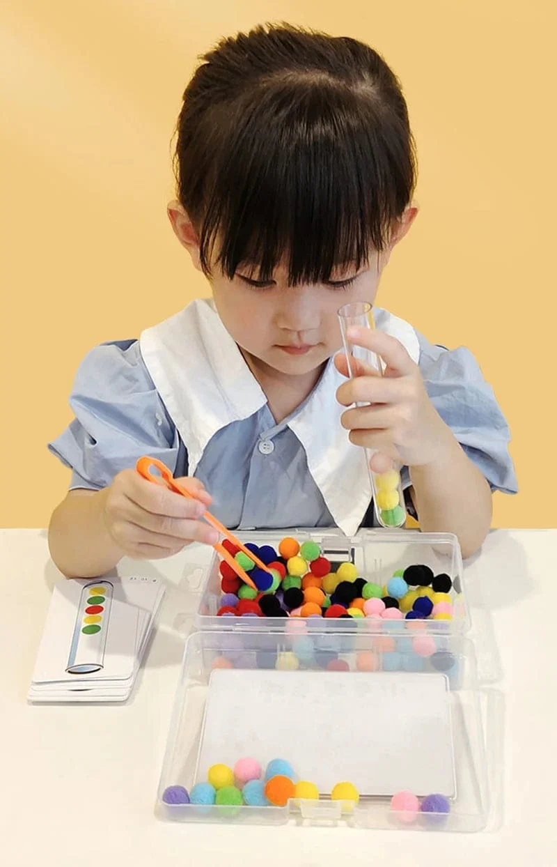 68/109 der Feinmotorik-Lernspielzeuge für Kinder, Zählspielzeug, bunte Plüschbälle, Sortierspiele, Montessori-Spielzeug für die Früherziehung