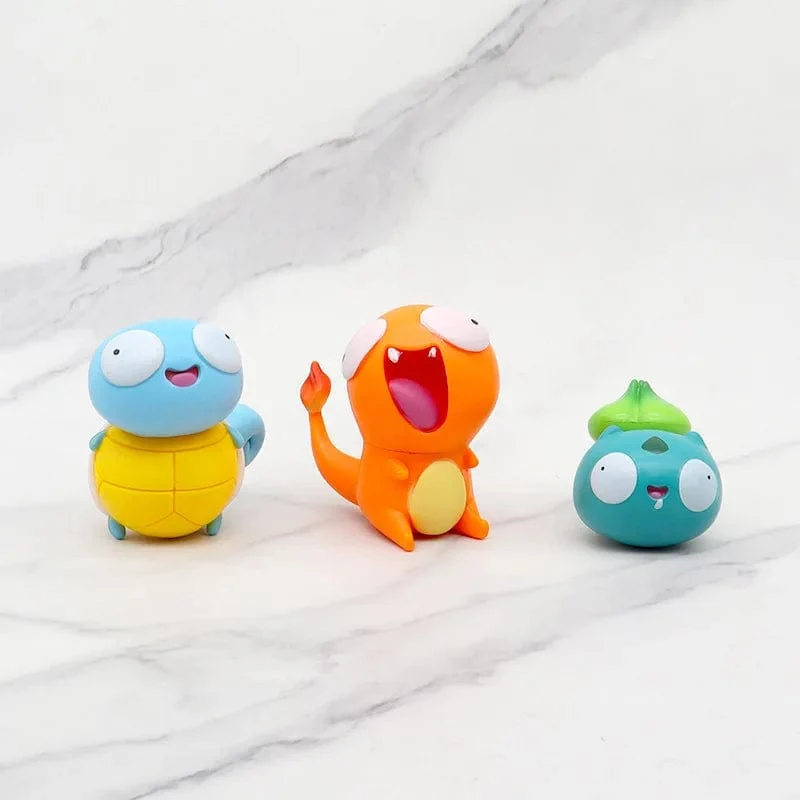 8 teile/satz Pokemon Dumme Kawaii Big Eye Pikachu Charmander Bulbasaur Lustige Gk Action Figur Spielzeug Weihnachten Geschenk für Kinder