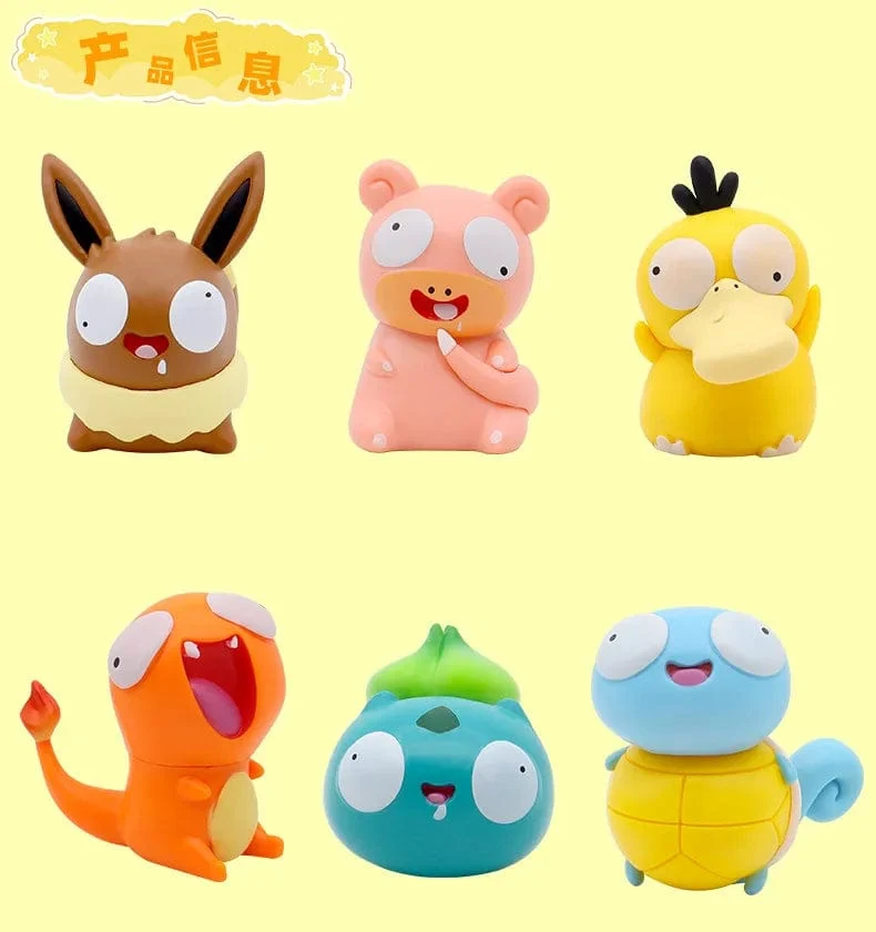 8 teile/satz Pokemon Dumme Kawaii Big Eye Pikachu Charmander Bulbasaur Lustige Gk Action Figur Spielzeug Weihnachten Geschenk für Kinder