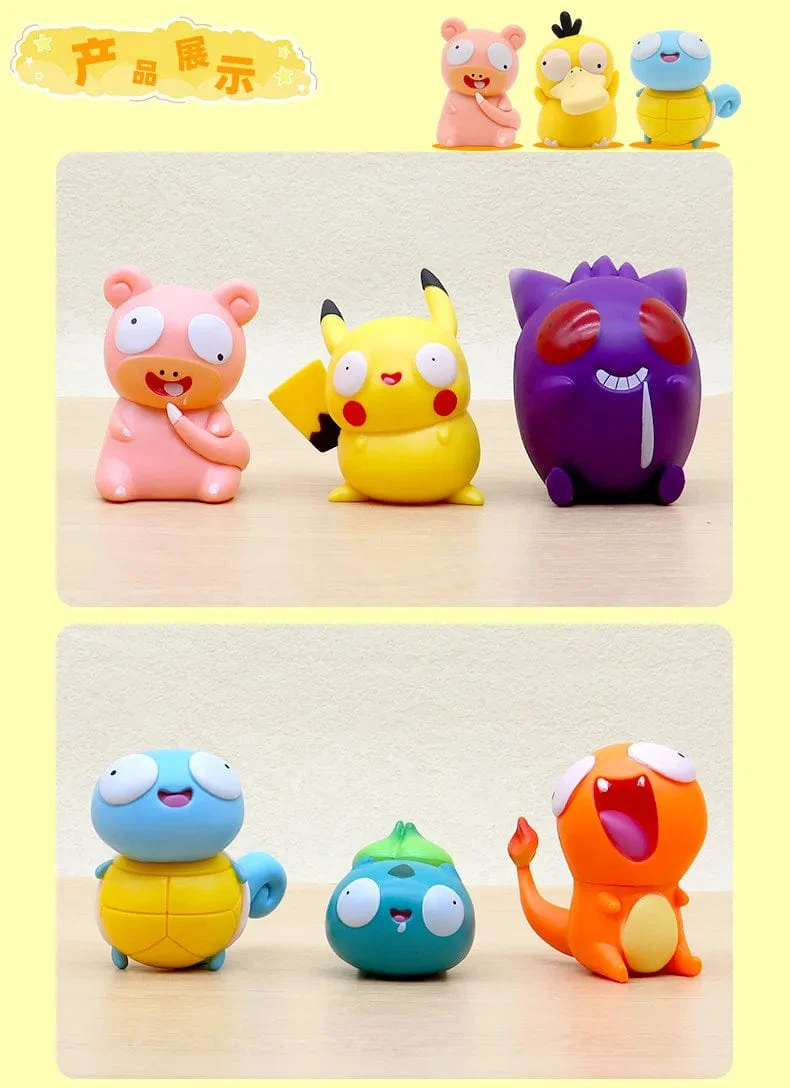 8 teile/satz Pokemon Dumme Kawaii Big Eye Pikachu Charmander Bulbasaur Lustige Gk Action Figur Spielzeug Weihnachten Geschenk für Kinder