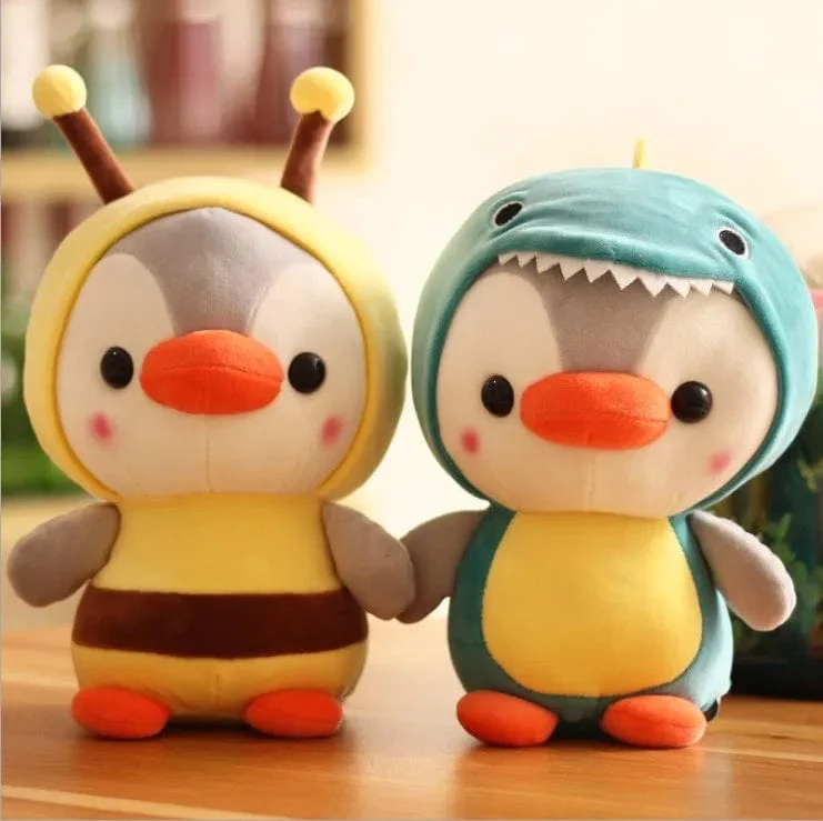 Kawaii Plüschtier Pinguin verwandelt sich in Dinosaurier Frosch Einhorn Biene Ausgestopfte Puppe Cartoon Tier Geburtstag Weihnachtsgeschenk für Kinder Kinder