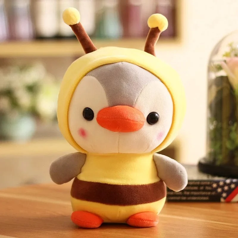 Kawaii Plüschtier Pinguin verwandelt sich in Dinosaurier Frosch Einhorn Biene Ausgestopfte Puppe Cartoon Tier Geburtstag Weihnachtsgeschenk für Kinder Kinder