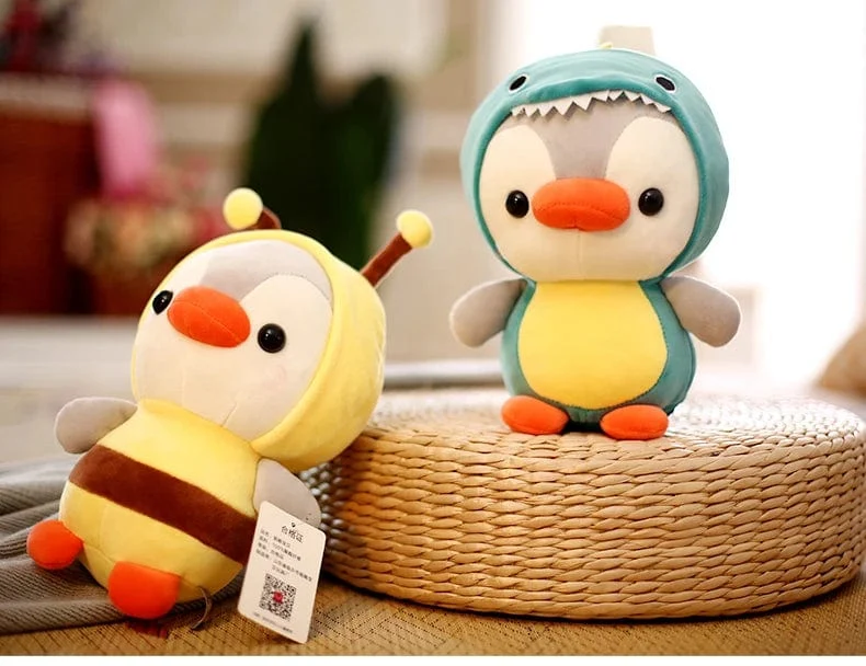 Kawaii Plüschtier Pinguin verwandelt sich in Dinosaurier Frosch Einhorn Biene Ausgestopfte Puppe Cartoon Tier Geburtstag Weihnachtsgeschenk für Kinder Kinder